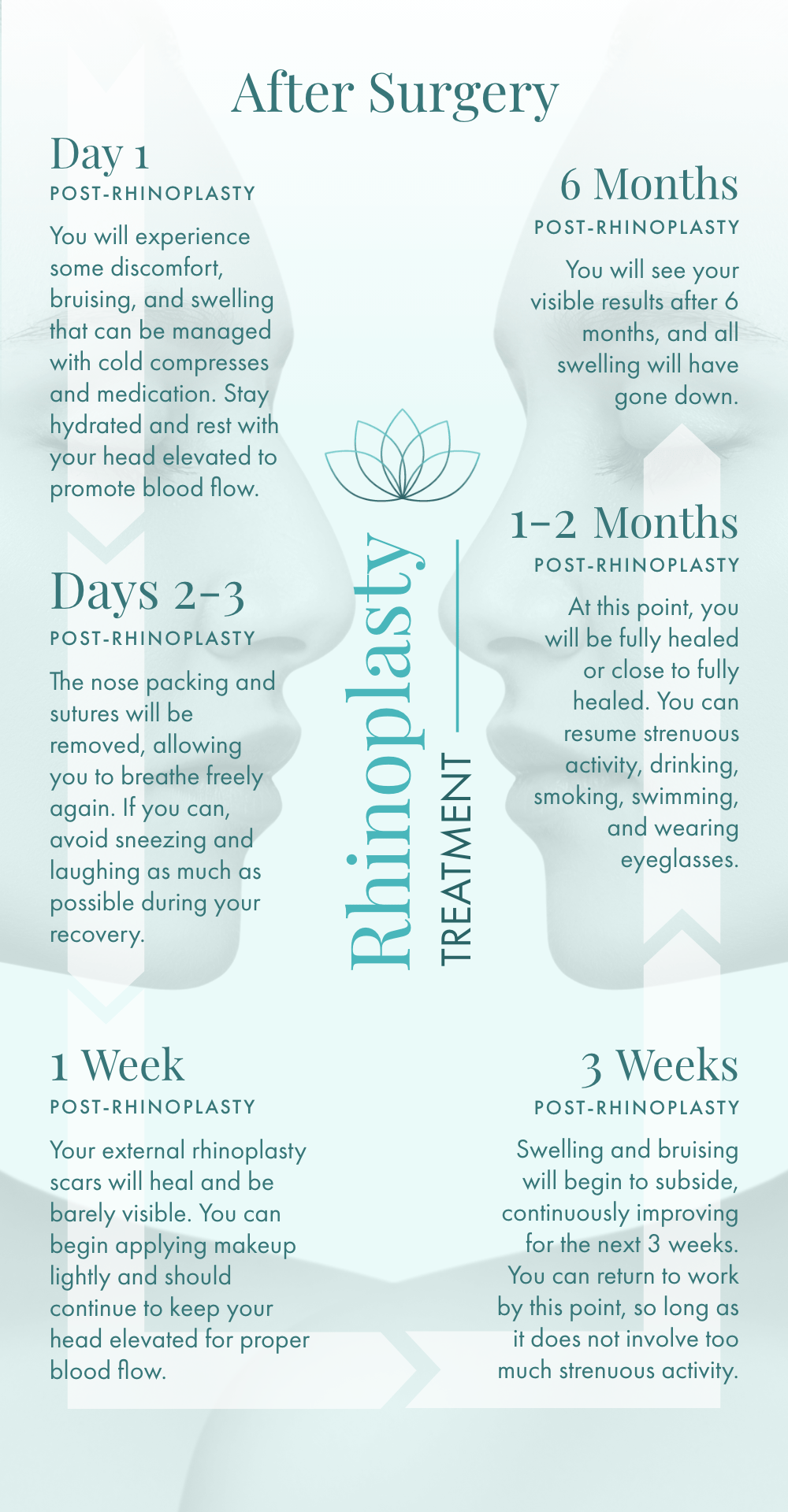 Rhinoplasty Recovery Timeline Infographics